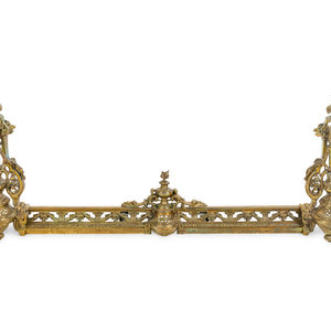 Appraisal: A Neoclassical Gilt Bronze Fireplace Fender Late th Early th