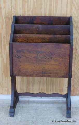 Appraisal: Vintage 's Mahogany Standing Magazine RackProduced c is a very