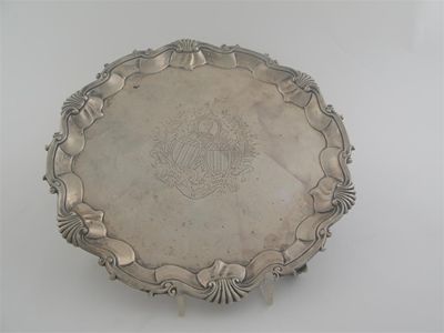 Appraisal: A George II salver of shaped circular outline with a