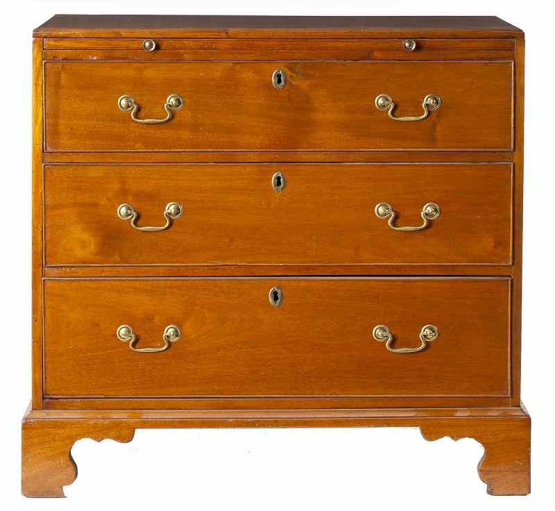 Appraisal: Georgian Bachelor's Chestcirca mahogany with pine secondary top with molded