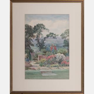 Appraisal: Henry John Sylvester Stannard - Garden Landscape Watercolor on paper