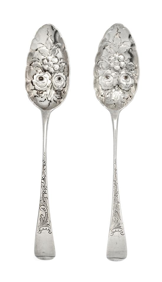 Appraisal: Sale Lot A Pair of William IV Silver-Gilt Berry Spoons