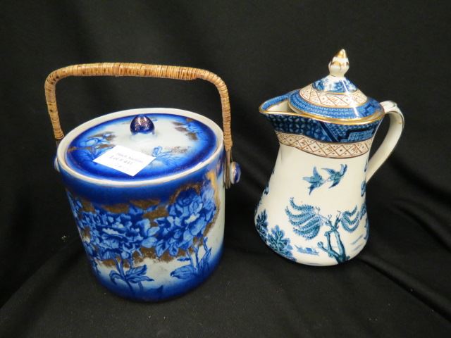 Appraisal: pcs English Blue and White Booth's real blue willow chocolate