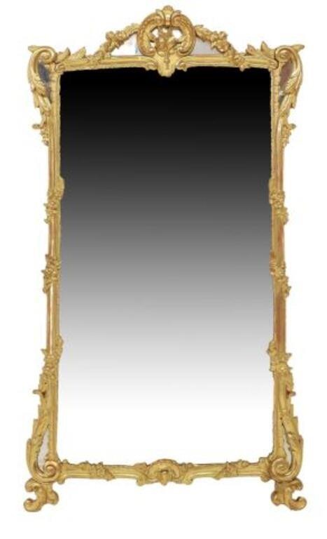 Appraisal: French Louis XV style giltwood mirror th c having scrolled