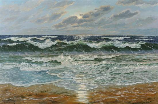 Appraisal: PATRICK VON KALCKREUTH German - BREAKERS UNDER EVENING SUN signed