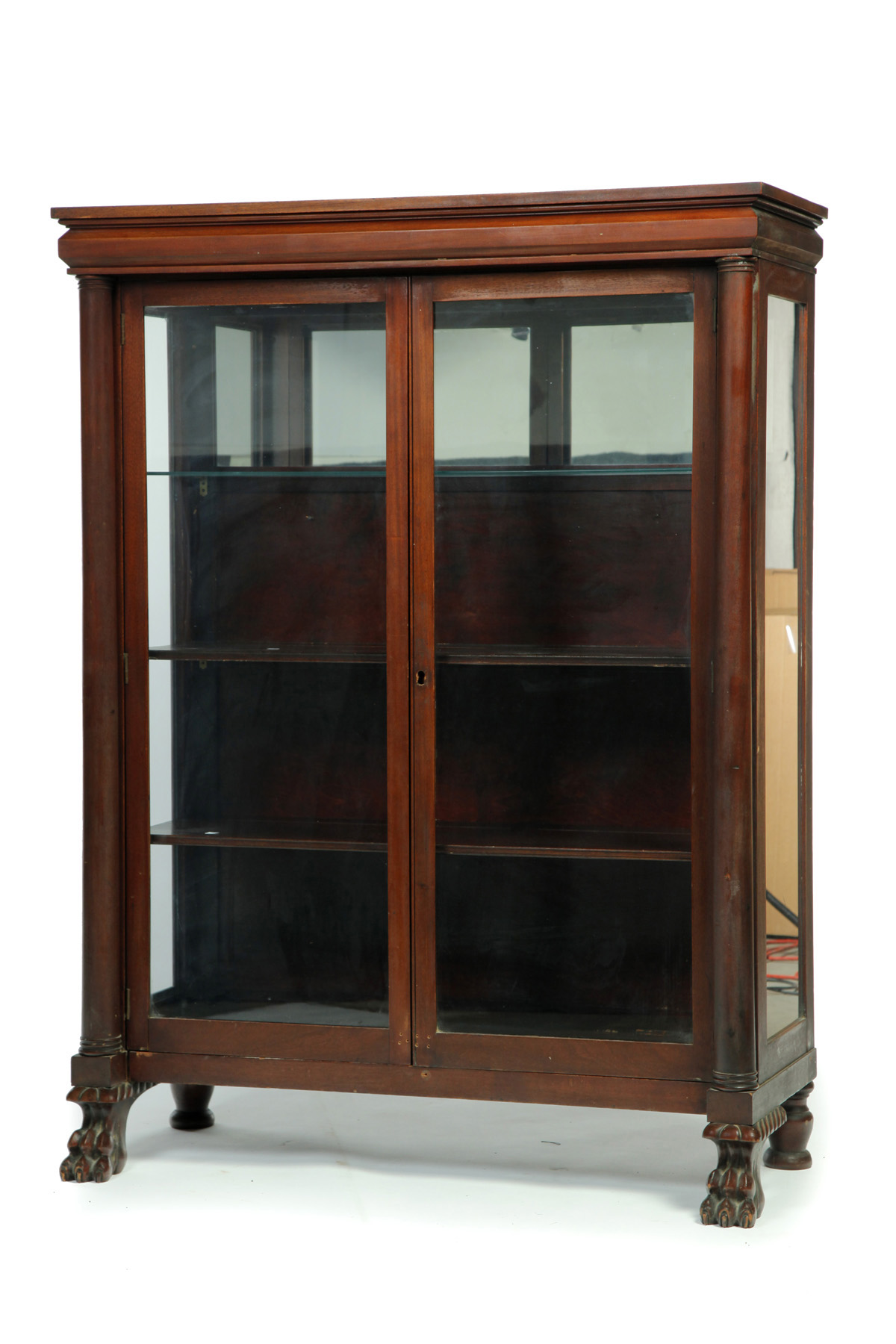 Appraisal: EMPIRE REVIVAL CHINA CABINET American st quarter- th century mahogany