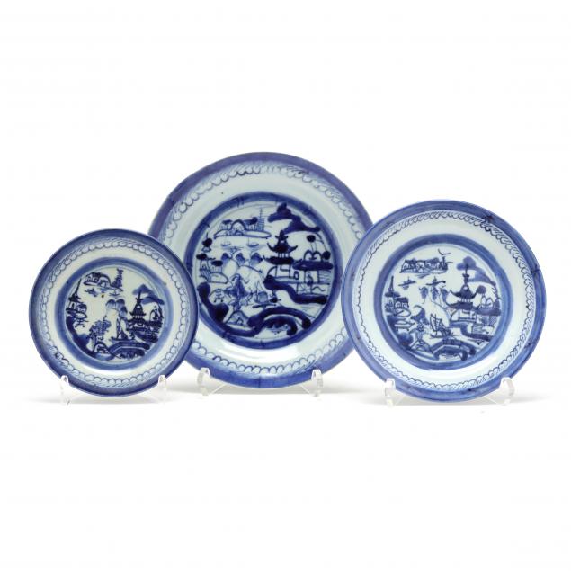 Appraisal: A Grouping of Chinese Export Canton Porcelain Plates th century