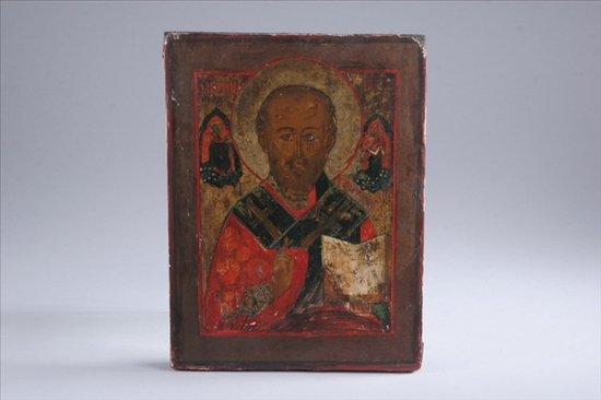 Appraisal: RUSSIAN ICON OF SAINT NICHOLAS th - th century Tempera