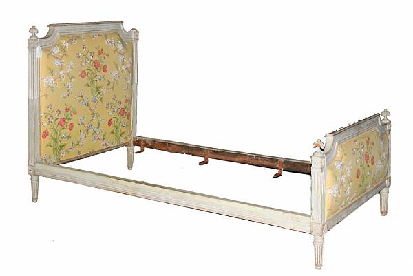 Appraisal: A Louis XVI painted and upholstered bed th century height