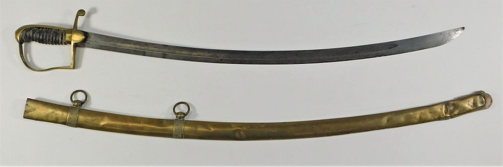 Appraisal: Bird's Head Pommel Militia Sword and Scabbard C early th