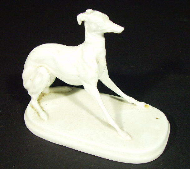 Appraisal: Well modelled china greyhound on base decorated with a white