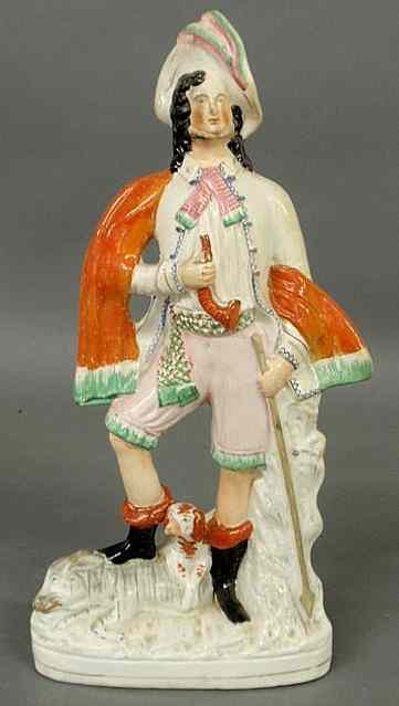 Appraisal: Staffordshire figure of a huntsman with game th c h