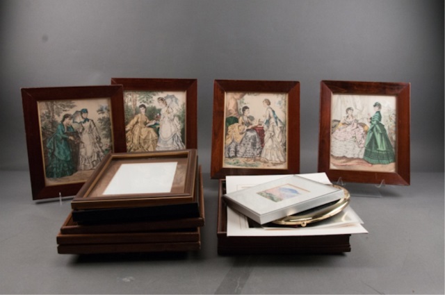 Appraisal: Includes set of lithographs empty frames prints