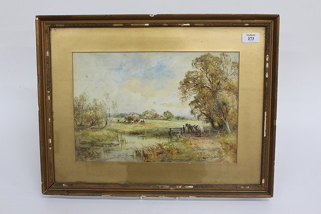 Appraisal: HENRY JOHN KINNAIRD active - A Dorset cornfield watercolour signed