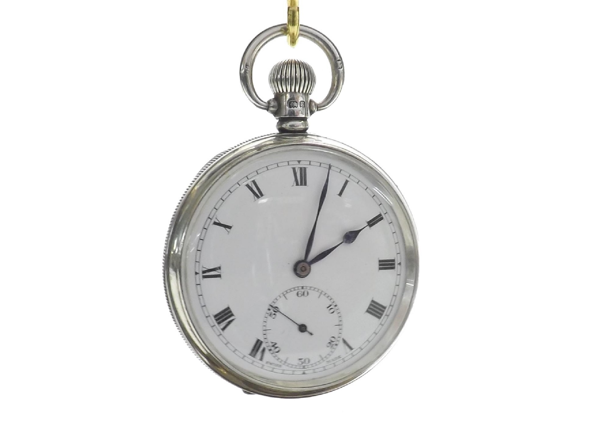 Appraisal: English silver lever pocket watch Birmingham jewel movement stamped DF