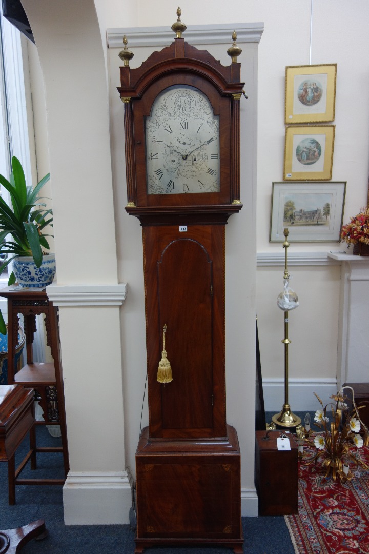 Appraisal: Crake Loddon an early th century mahogany longcase clock boxwood