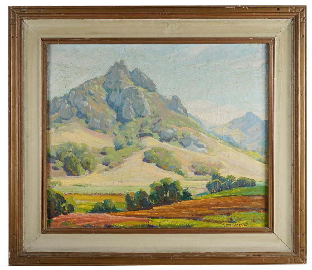 Appraisal: CHRISTIAN VON SCHNEIDAU - MORRO BAY HILLSoil on canvas signed