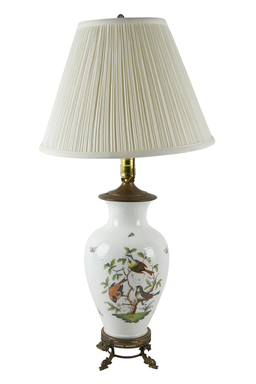 Appraisal: HEREND PORCELAIN VASEmounted and electrified as a table lamp with