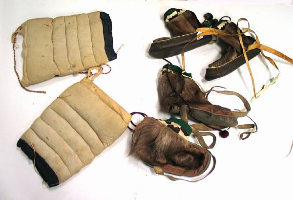 Appraisal: Four pair of Eskimo footwear Three pair of mukluks and