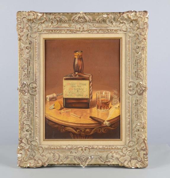 Appraisal: Mount Vernon Whiskey Advertisement In Ornate Frame This framed color