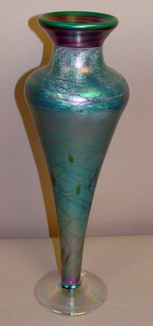 Appraisal: Blue Iridescent Tall signed H inches