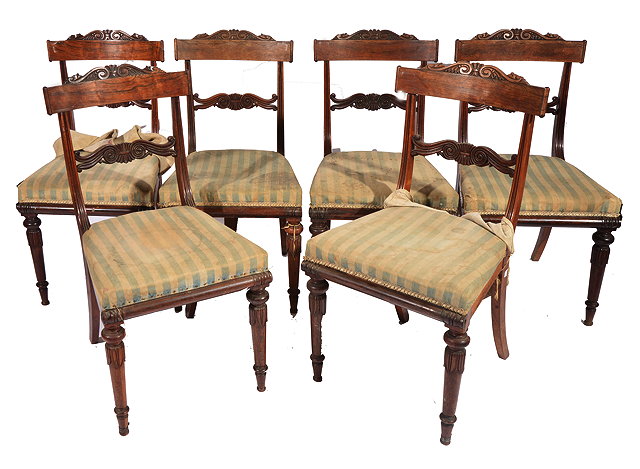 Appraisal: A SET OF SIX WILLIAM IV ROSEWOOD BAR BACK DINING