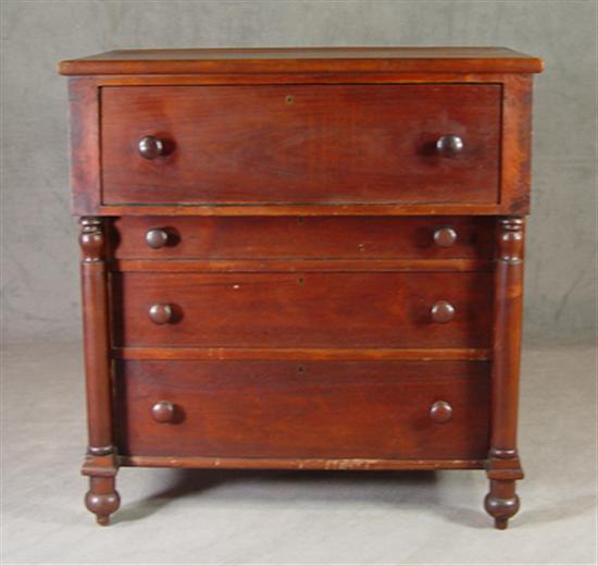 Appraisal: Walnut Country Empire Butler's Desk Circa Drawers and prospect doors