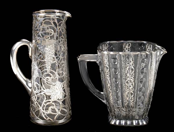 Appraisal: A set of fourteen silver overlaid clear water glasses and