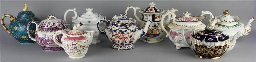 Appraisal: NINE ENGLISH TEAPOTS mid th C and later including a