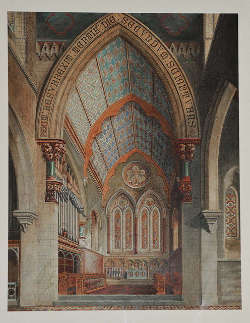 Appraisal: BRITISH SCHOOL circa - An Ecclesiastical interior watercolour unsigned cm