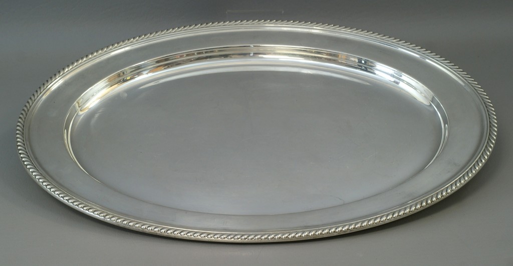 Appraisal: Oval Gorham sterling silver tray with gadroon edge l no