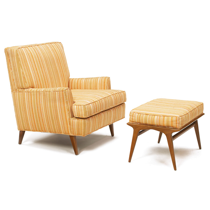 Appraisal: Carlo di Carli lounge chair and ottoman by Singer Sons