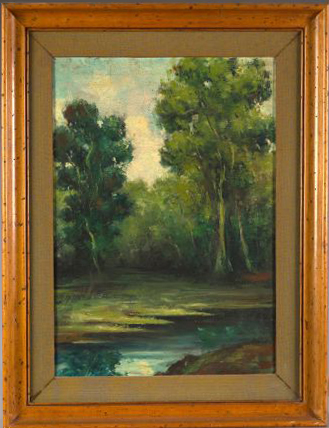 Appraisal: American School Mid- th Century River Landscape oil on canvas