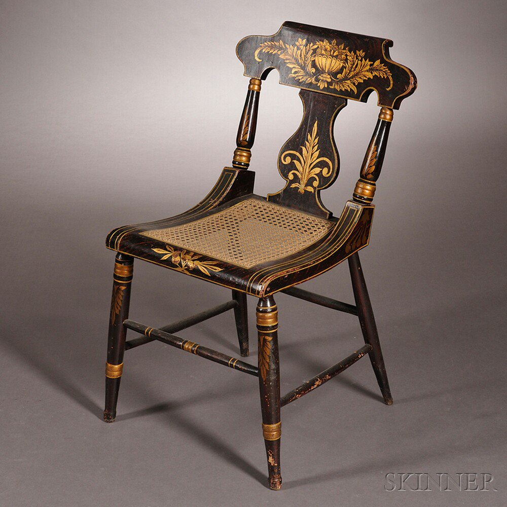 Appraisal: Grecian-style Paint-decorated Side Chair Philadelphia or Baltimore area c the