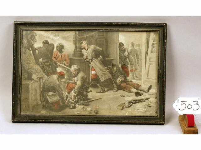 Appraisal: Steel engraving signed under frame and dated hand tinted of