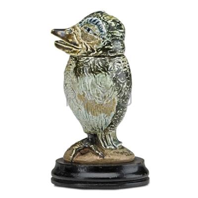 Appraisal: MARTIN BROTHERS Miniature bird tobacco jar Condition Report