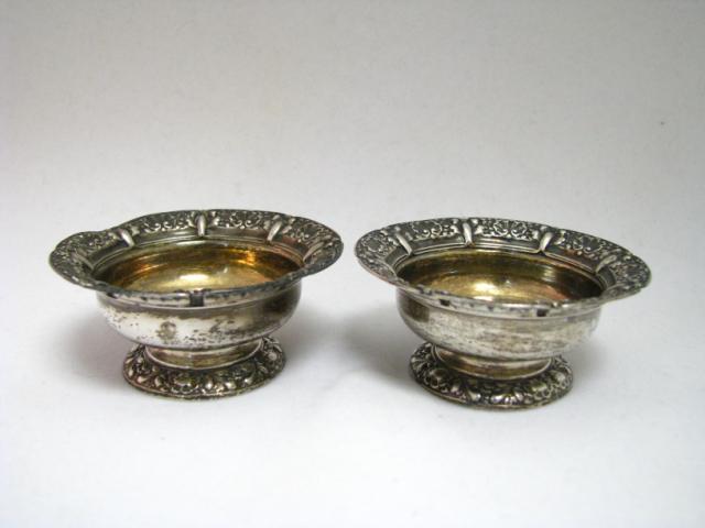 Appraisal: Pair of Tiffany and Co Sterling Salt Cellars signed