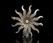 Appraisal: Victorian Diamond Seed Pearl Pendant Brooch Star burst pendant with