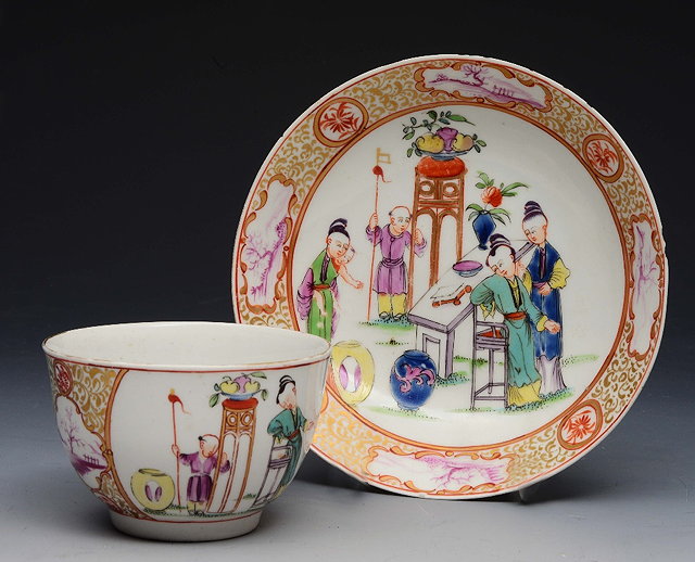 Appraisal: A DERBY PORCELAIN TEA BOWL AND SAUCER with Chinese figure