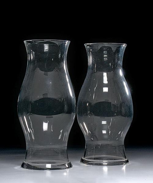 Appraisal: PAIR OF BLOWN HURRICANE SHADES American first half th century