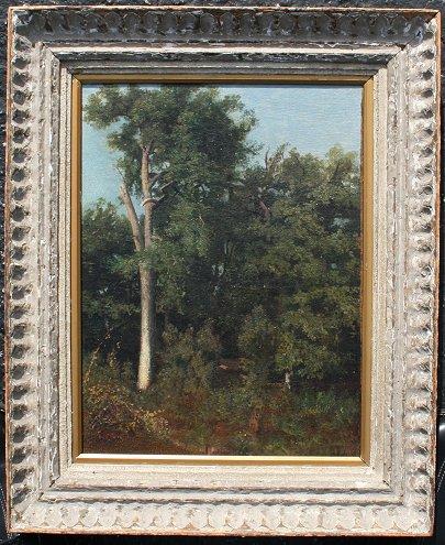 Appraisal: LUSH FOREST LANDSCAPE IN THE STYLE OF BARBIZON SCHOOL OIL