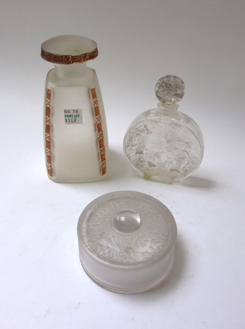 Appraisal: A Lalique 'Jardinee' perfume bottle and stopper for Volnay circa