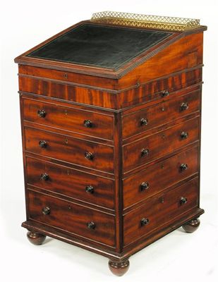 Appraisal: A Regency mahogany Davenport attributed to Gillows the sliding top