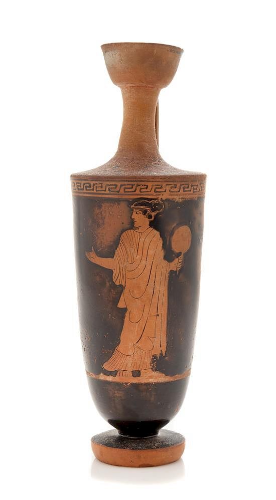 Appraisal: An Attic Red Figured Lekythos Height inches An Attic Red