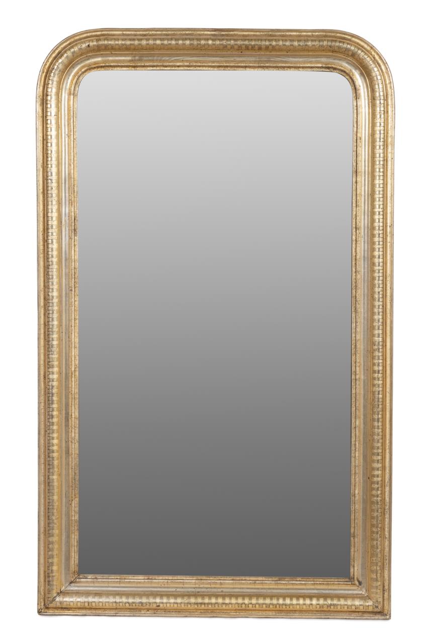 Appraisal: TH C LOUIS PHILIPPE ARCHED GILTWOOD MIRROR French Louis Philippe