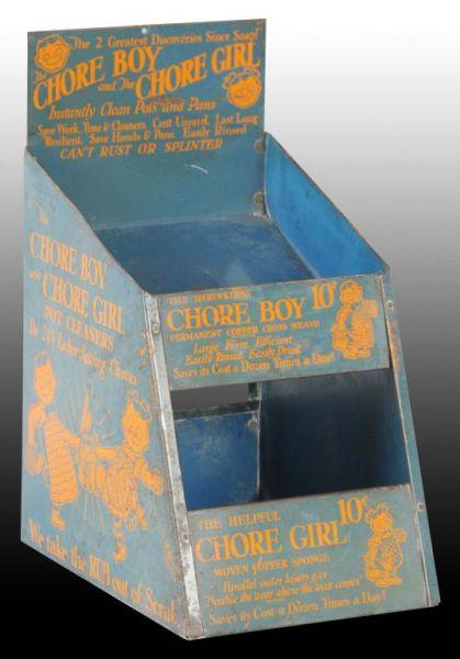 Appraisal: Chore Boy Chore Girl Metal Display Rack Description Circa s