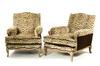 Appraisal: ARM CHAIRS - Pair of deep carved frame gent's arm