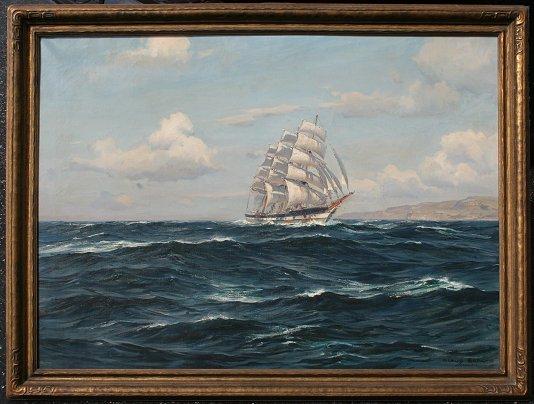 Appraisal: BERGEN Claus German - Clipper Ship Under Sail Off the