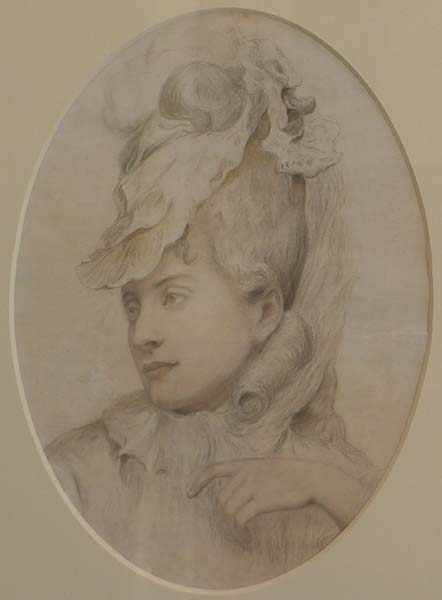 Appraisal: ARTIST UNKNOWN PORTRAIT OF A LADY DRAWING