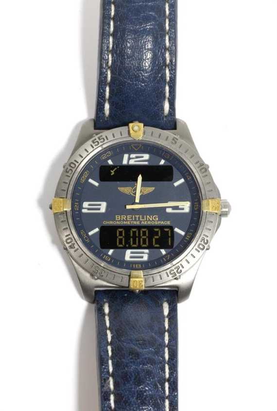 Appraisal: GENTLEMAN'S WRISTWATCH CHRONOGRAPH BREITLING AEROSPACE Titanium Ref F Titanium case